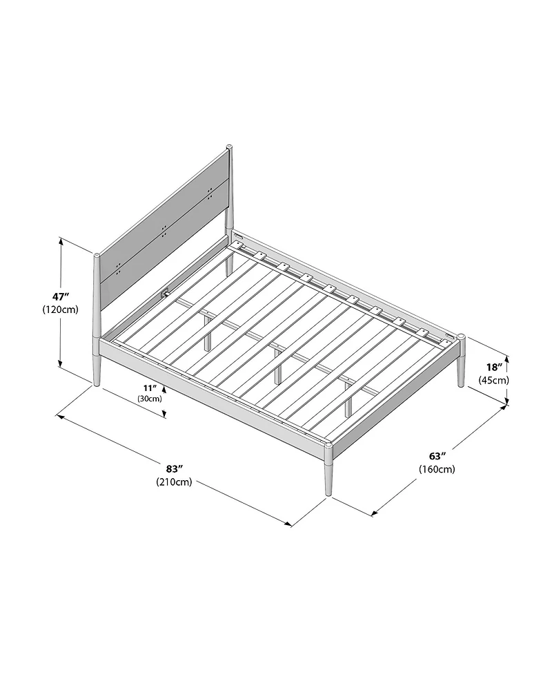 Plank+Beam Harbor Queen Bed with Upholstered Headboard, Swiss Coffee