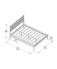 Plank+Beam Harbor Queen Bed with Upholstered Headboard, Swiss Coffee