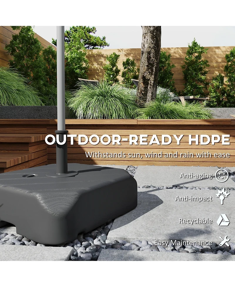 Outsunny Fillable Patio Umbrella Base with Wheels, Telescopic Handle