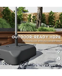 Outsunny Fillable Patio Umbrella Base with Wheels, Telescopic Handle
