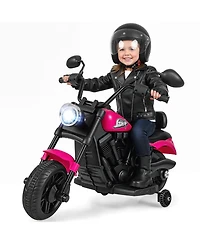 Hongge 6V Kids Electric Motorcycle with Headlight and Training Wheels