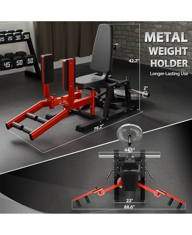Mikolo Hip Abductor Machine, Abductor Adductor Machine Plate-Loaded, Inner and Outer Thigh Machine with 6 Levels Gear System, Glute Machines Home Gym
