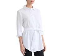 Jones New York Petite 3/4-Sleeve Belted Tunic Top