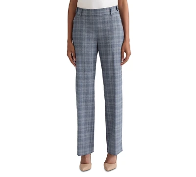 Jones New York Petite Plaid Straight-Leg Pull-On Pants