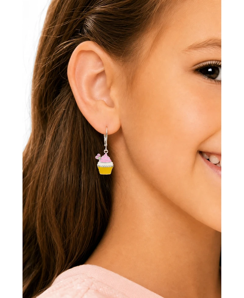 Chanteur Kids Cupcake Hypoallergenic Earrings for Girls with Sterling Silver Leverbacks