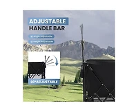 Mountaintop Folding Double Decker Wagon with Brakes, 54" Extra Long Extended Cart, Equipped with 7" All-Terrain Big Wheels for Camping, Sports.