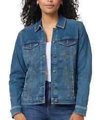 Gloria Vanderbilt Women's Denim Point-Collar Slim Jacket