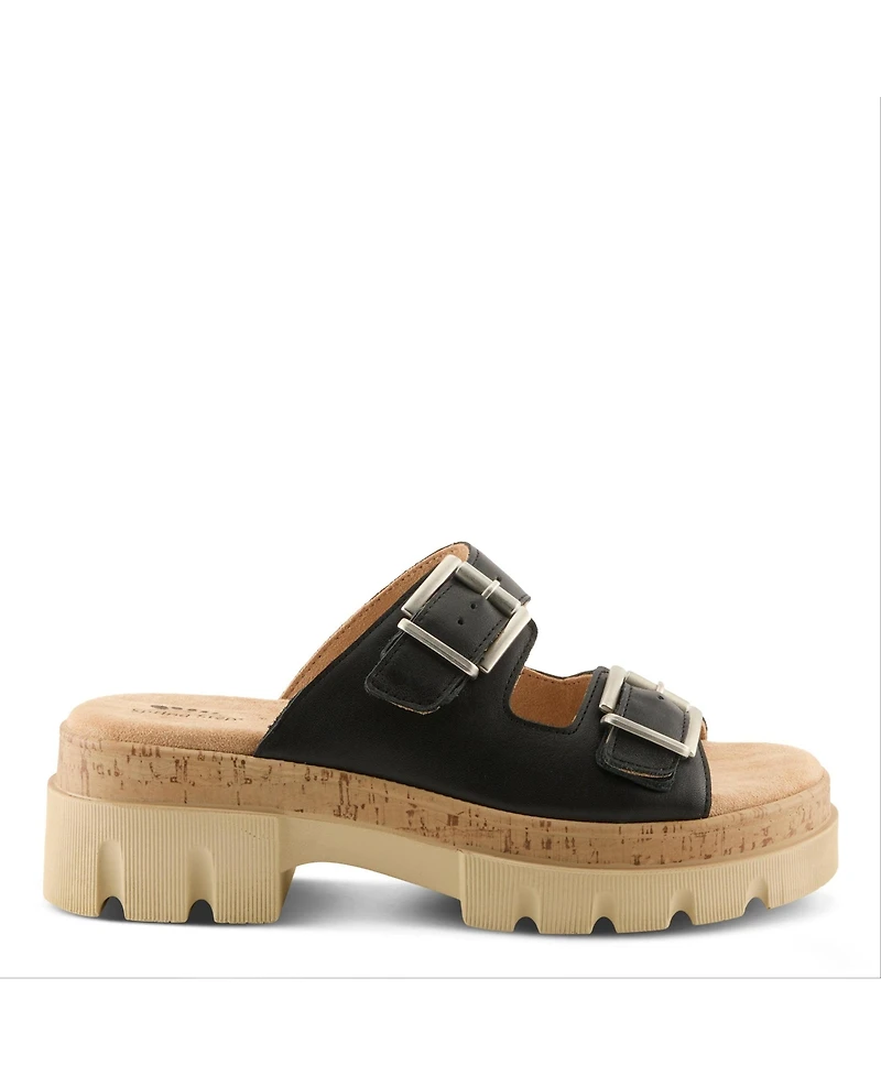 Spring Step Women's Marbello Wedge Sandal with Buckle Closure