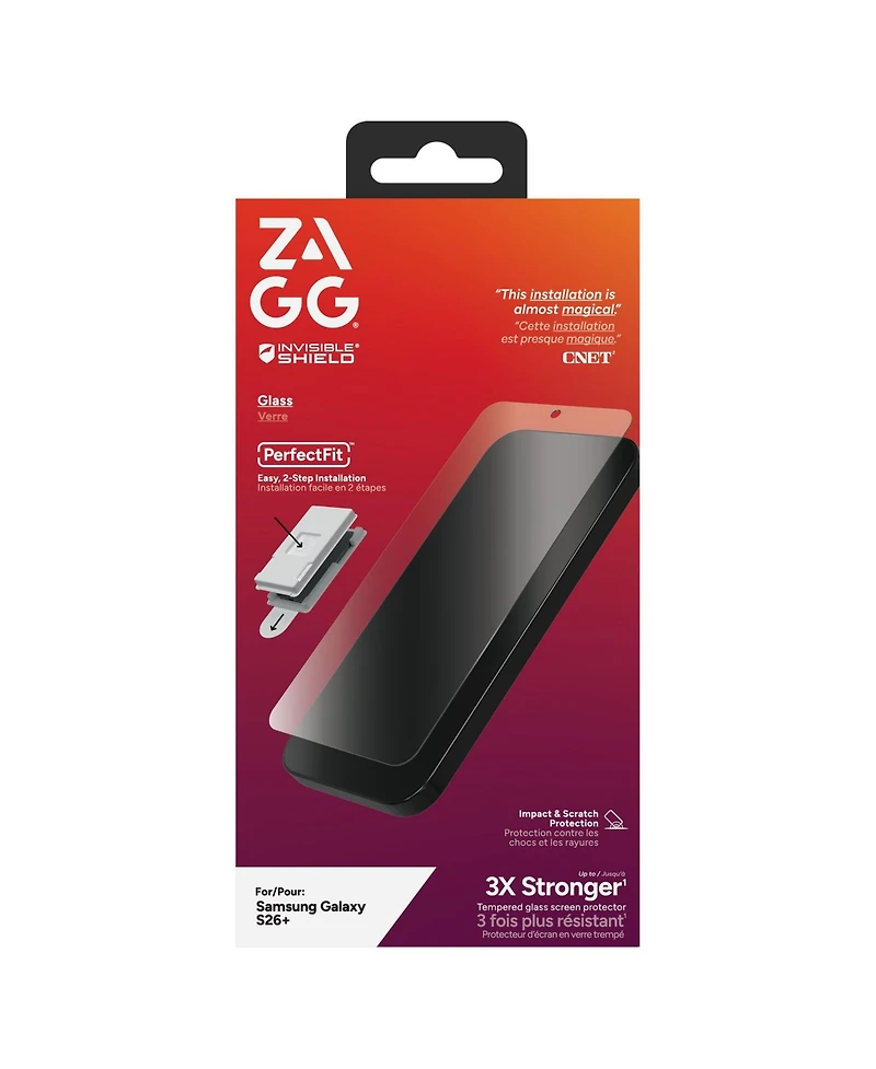 Zagg InvisibleShield Glass Scratch Resistant, Impact Resistant Screen Protector for Samsung Galaxy S26 Plus