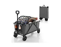 Mountaintop Collapsible Folding Wagon Cart with Adjustable Handlebar