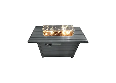 Mondawe 42" Steel Propane Fire Pit Table with Lid, 50000 Btu Outdoor Fire Table