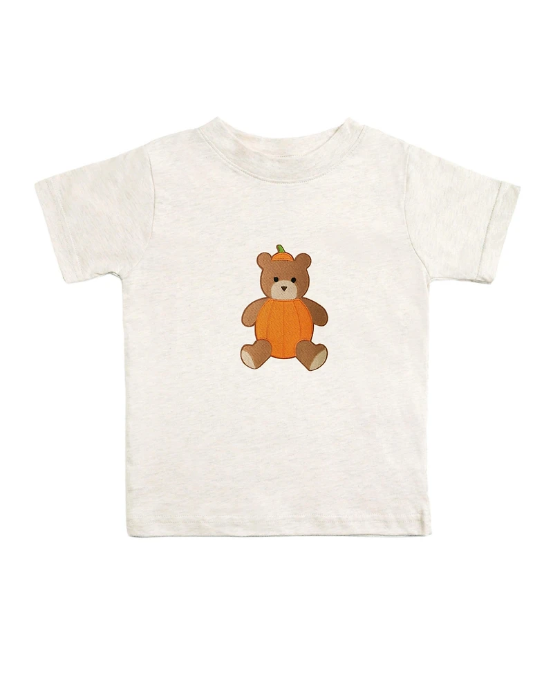 Sweet Wink Big Boys Pumpkin Teddy Bear Patch Short Sleeve T-Shirt