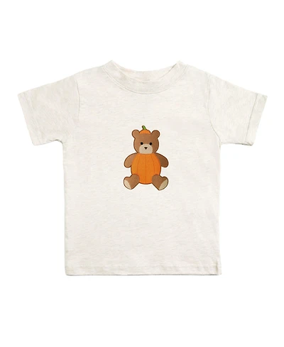 Sweet Wink Big Boys Pumpkin Teddy Bear Patch Short Sleeve T-Shirt