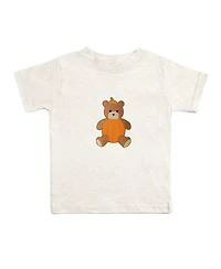 Sweet Wink Big Boys Pumpkin Teddy Bear Patch Short Sleeve T-Shirt