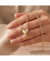 GiGiGirl Minimalist Heart Pendant Necklace White Gold Plated, 14K or 18K Rose Plated