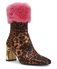 Betsey Johnson Women's Vita Pom Square Toe Dress Booties