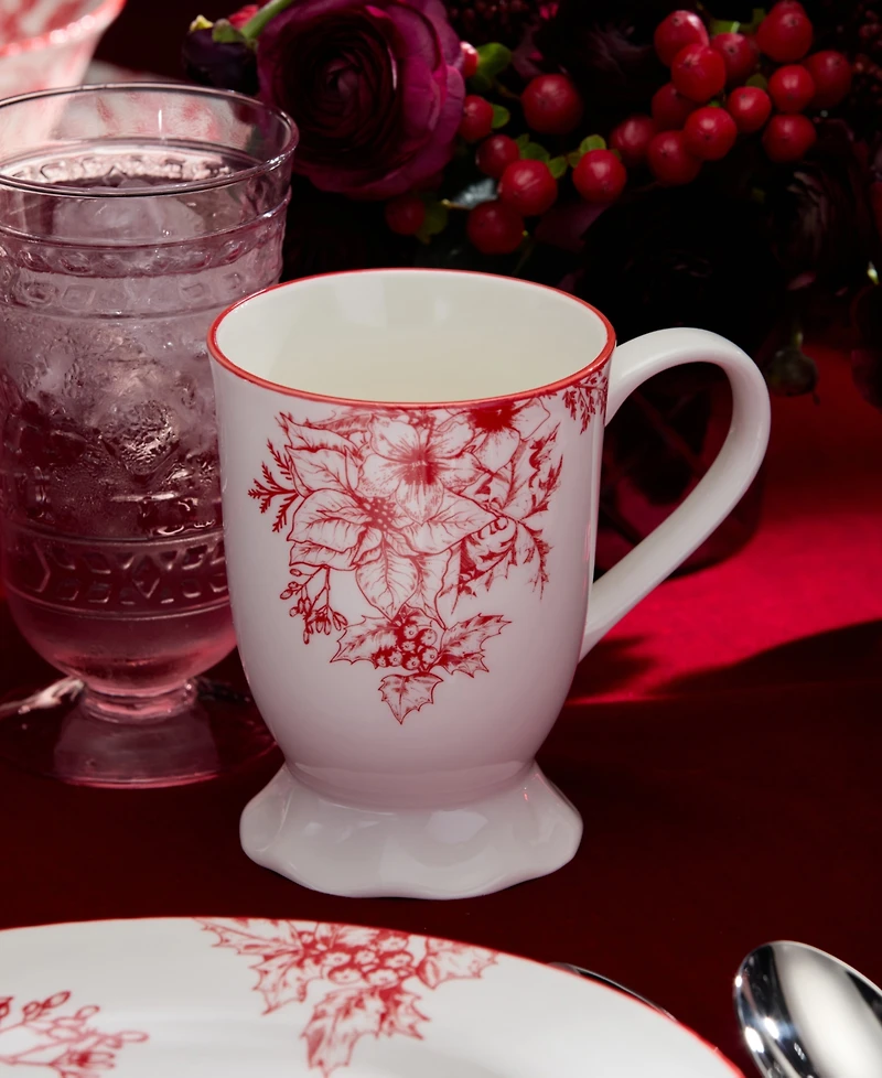 Certified International Crimson Noel Mugs, Set of 6