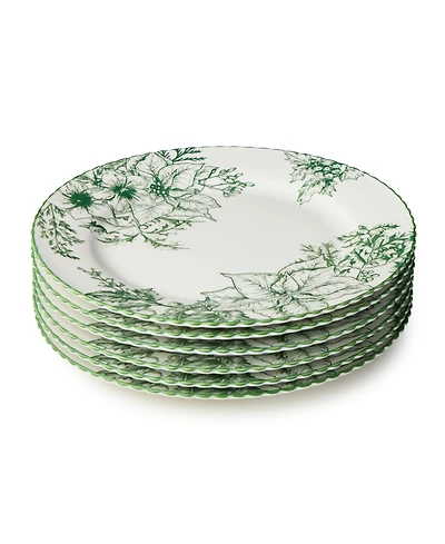 Certified International Winter Evergreen Dinner Plates, Set of 6