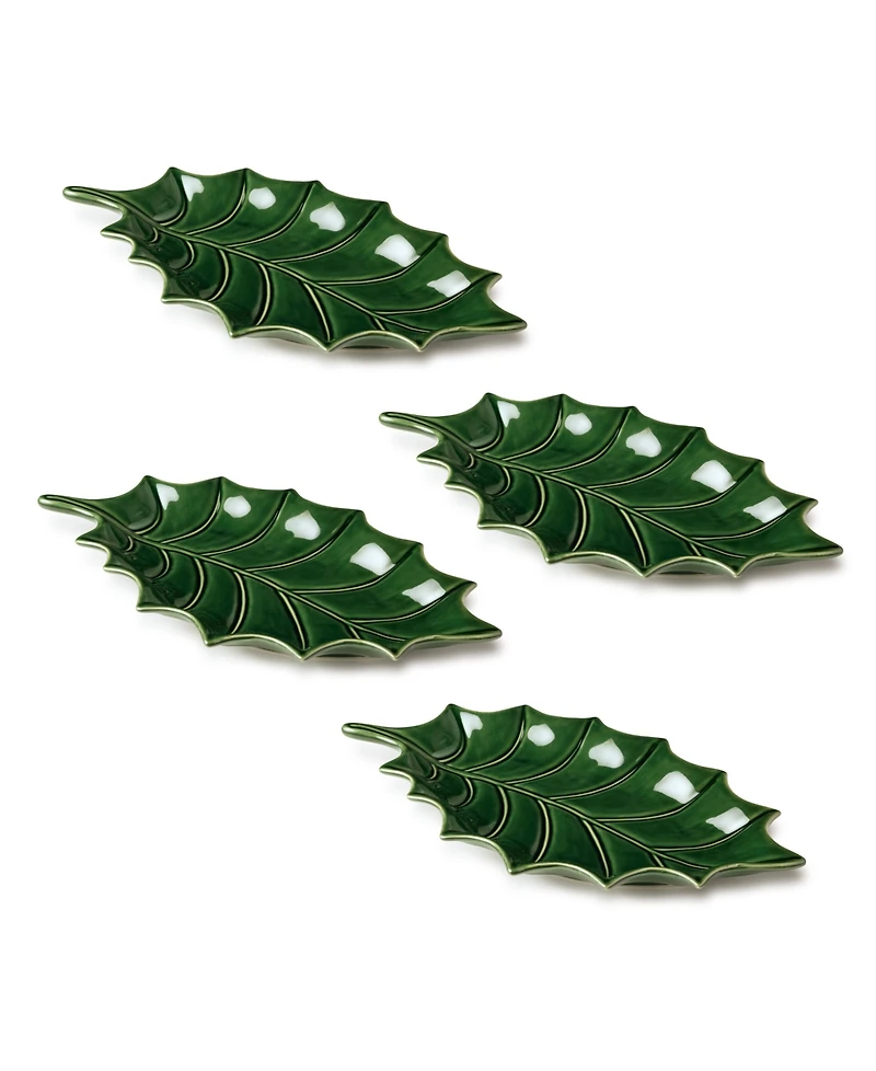 Certified International Festive Blooms Holly Plates, Set of 4