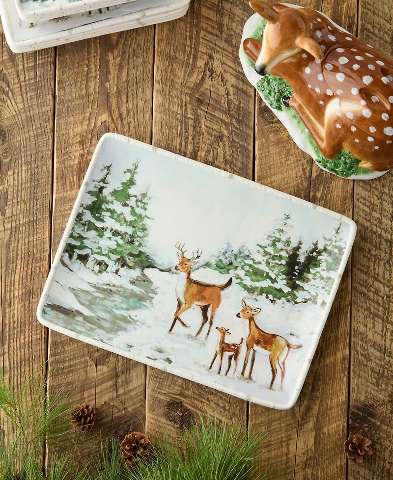 Certified International Winter Cabin Rectangular Platter