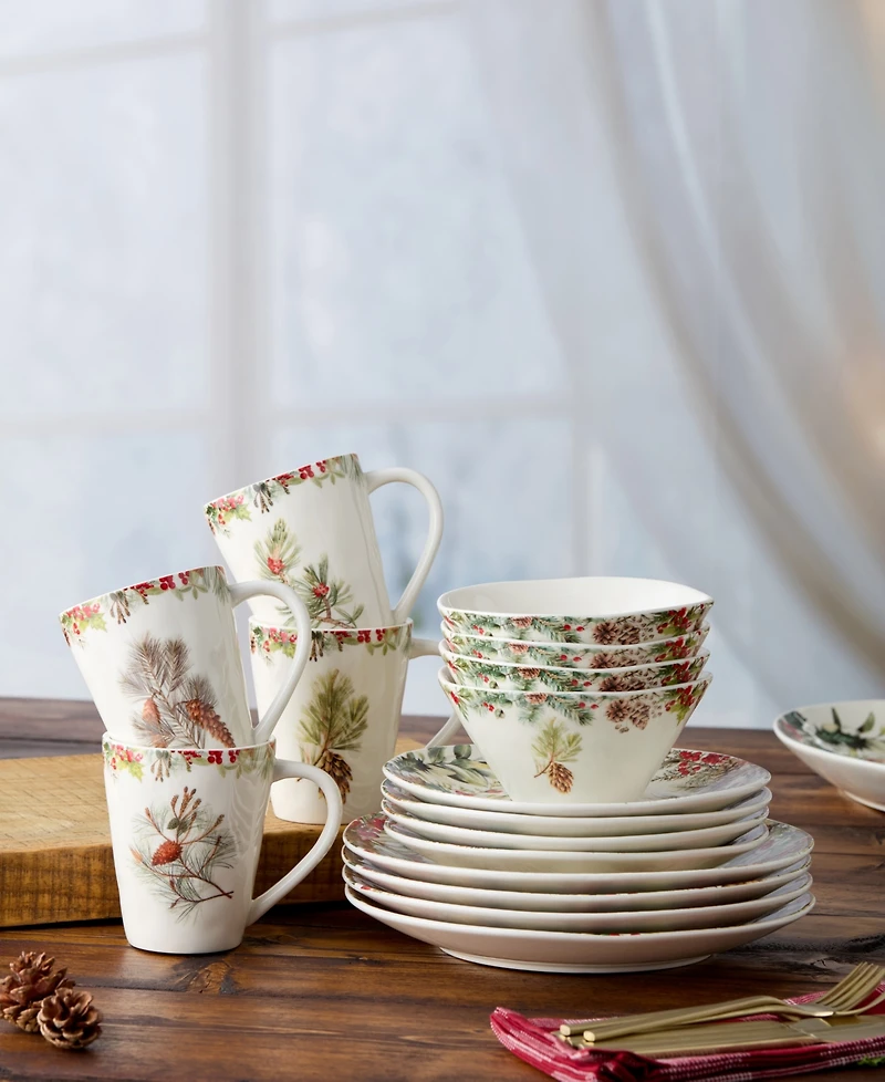 Certified International Woodland 16-Piece Dinnerware Set, Service For 4
