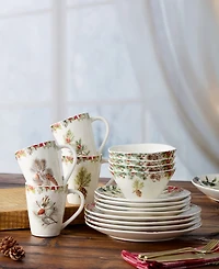 Certified International Woodland 16-Piece Dinnerware Set, Service For 4
