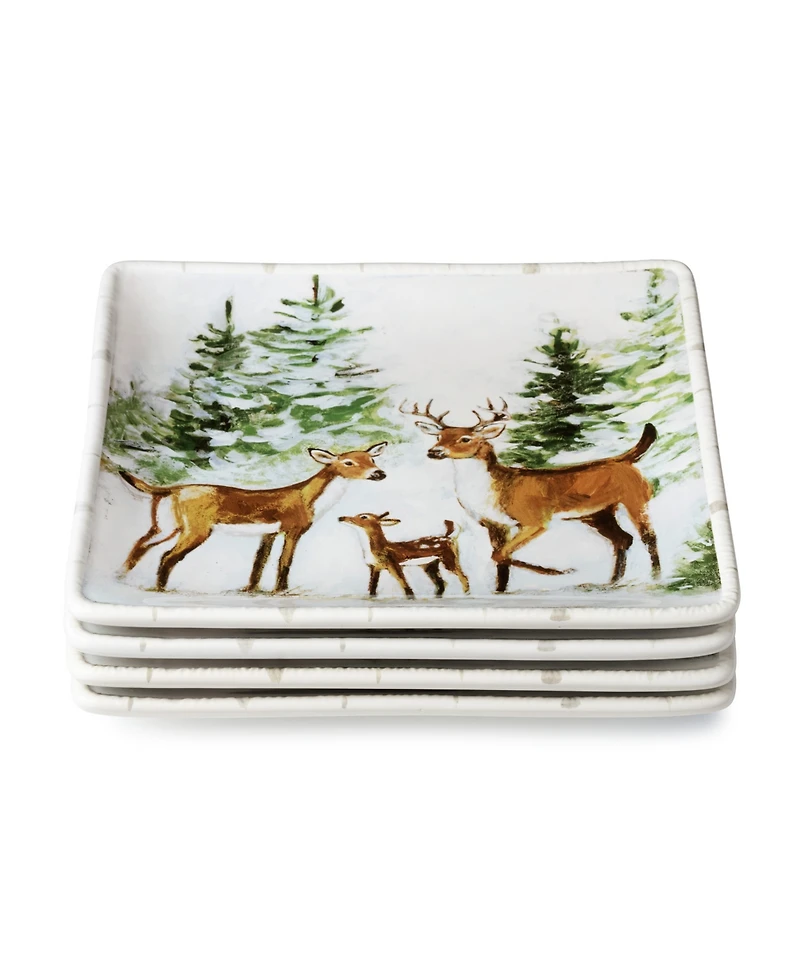 Certified International Winter Cabin Dinner Plates, Set of 4