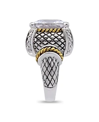 Macy's Cushion Cut Cubic Zirconia Oxidized Accents Statement Ring