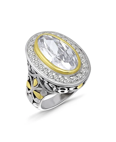 Macy's Oval Cubic Zirconia Oxidized Accents Statement Ring