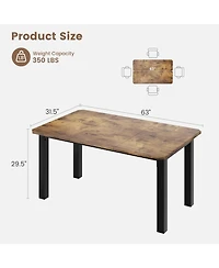 gaomon 63" Industrial Dining Table for 4-6