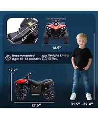Qaba Kids Atv 4 Wheeler 27.6"L x 16.5"W x 17.7"H 6V Electric Ride-On Atv, 55 lbs. Capacity, Ages 18-56 Months
