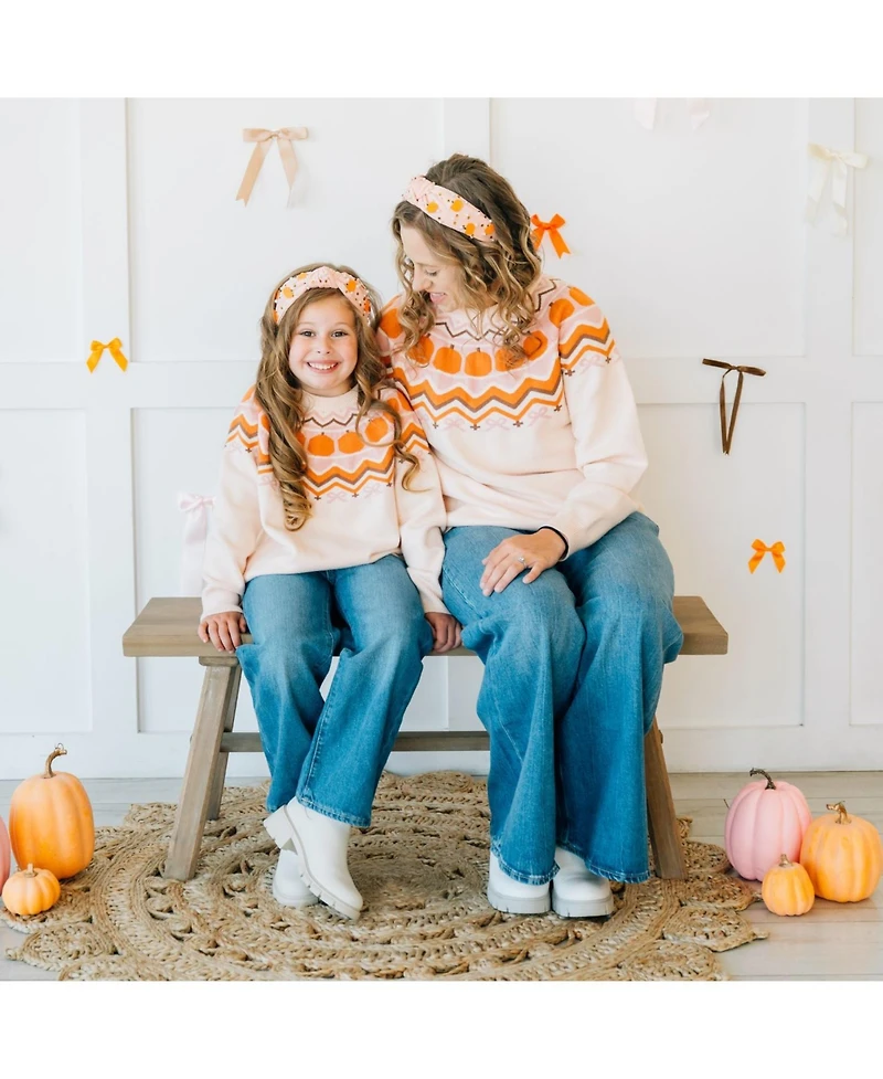 Sweet Wink Little Girls Pumpkin Fair Isle Sweater