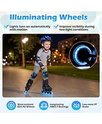 Hongge Adjustable Kids Inline Skates, Us 10C-13C, Triple Safety Closure, Illuminating Wheels, Ages 5-7