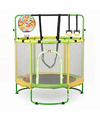 Hongge 55-Inch Kids Trampoline with Adjustable Gymnastics Bar and Hoop