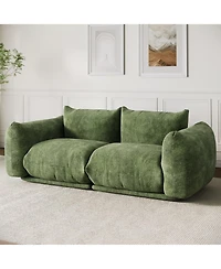 homfan Loveseat Sofa, Cloud Couch with 23.2" Deep Seat, Chenille Fabric Modern Sofa Set with High Resilience Sponge for Living Room, Apartment
