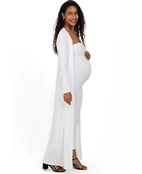 Pinkblush Women's Ribbed Sleeveless Dress Cardigan Set