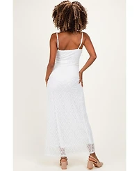 Pinkblush Maternity Sleeveless Lace Square-Neck Maxi Dress