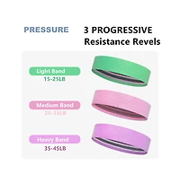 Sevorley 3-Piece Fabric Resistance Bands Set with Carry Bag