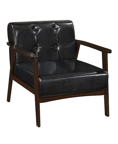 Sugift Oversized Accent Chair with Rubber Wood Frame and Button-Tufted Backrest