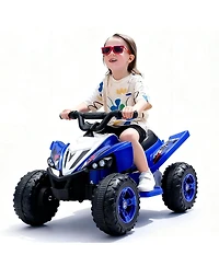 Yobtop Kids 12V Ride On Car, Dual Motor with Bluetooth Music & Led Lights, Ages 3-6