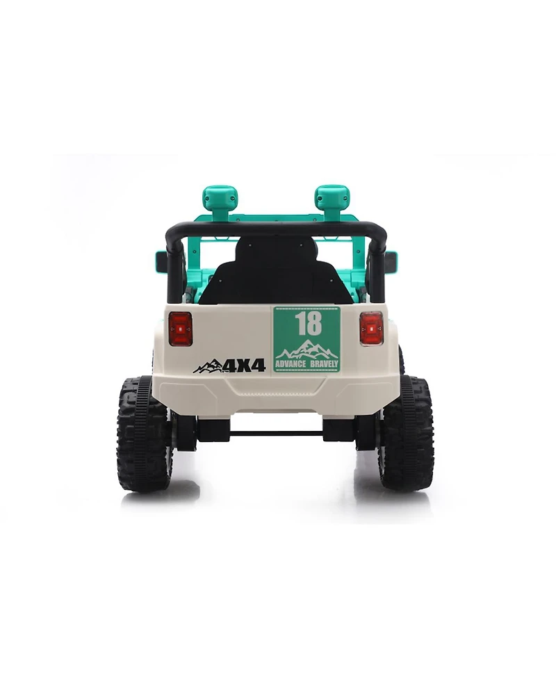 Yobtop 12V Kids Ride On Car - Remote Control Electric Toy, Spring Suspension, Led Lights and Music, Rechargeable Vehicle Gift