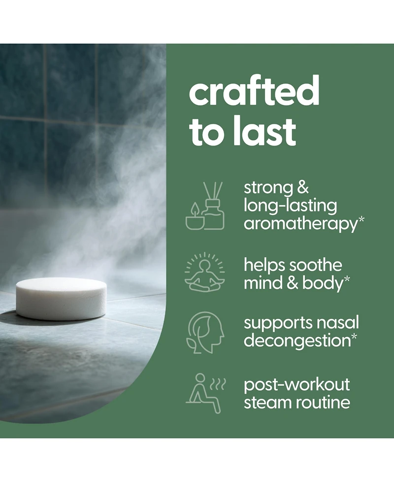 M3 Eucalyptus Aromatherapy Shower Steamers, 14 Individually Wrapped Shower Tablets