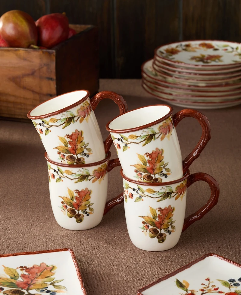 Certified International Autumn Meadows Mugs, Set of 4