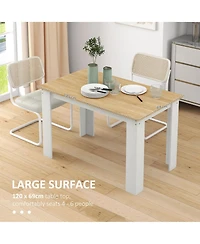 Homcom 47" Modern Dining Table for 4-6 People Kitchen Table, and