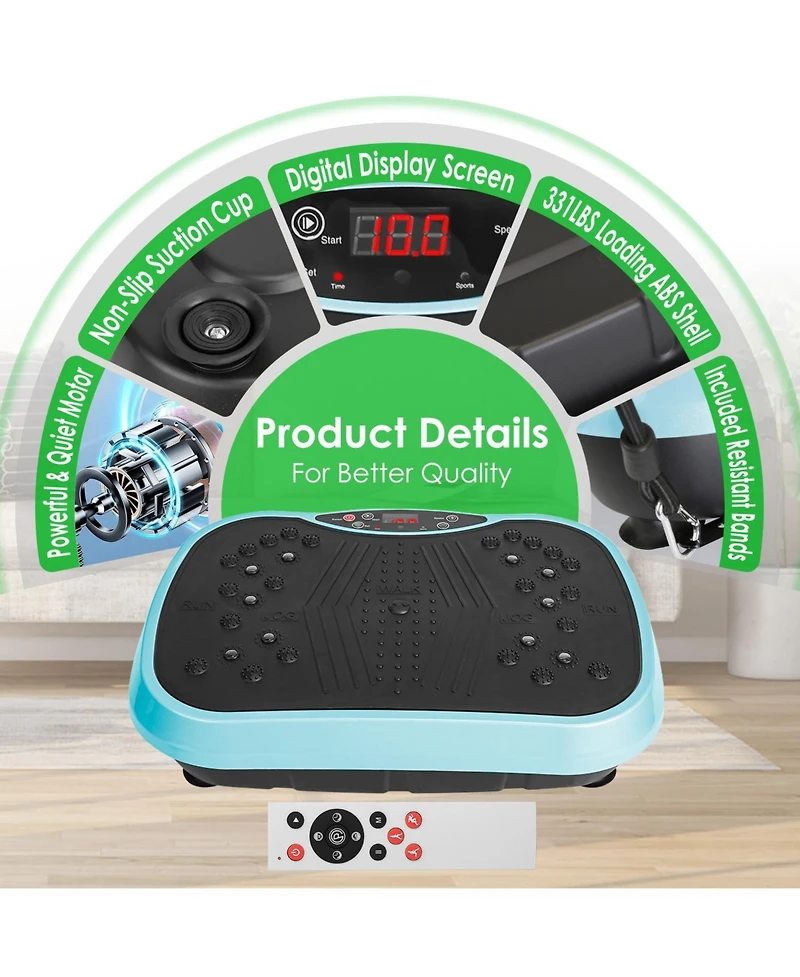 Sevorley Vibration Exercise Machine with Remote, 120 Levels, 3 Modes and Resistance Bands