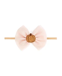 Sweet Wink Baby Girls Pumpkin Tulle Bow Baby Headband