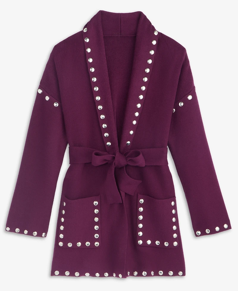 I.n.c. International Concepts Women's Studded Belted Cardigan, Macy's Exclusive