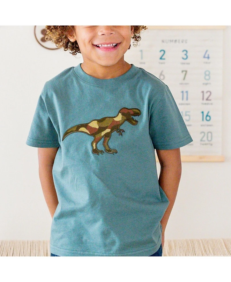 Sweet Wink Little Boys Camo Dino Patch Short Sleeve T-Shirt