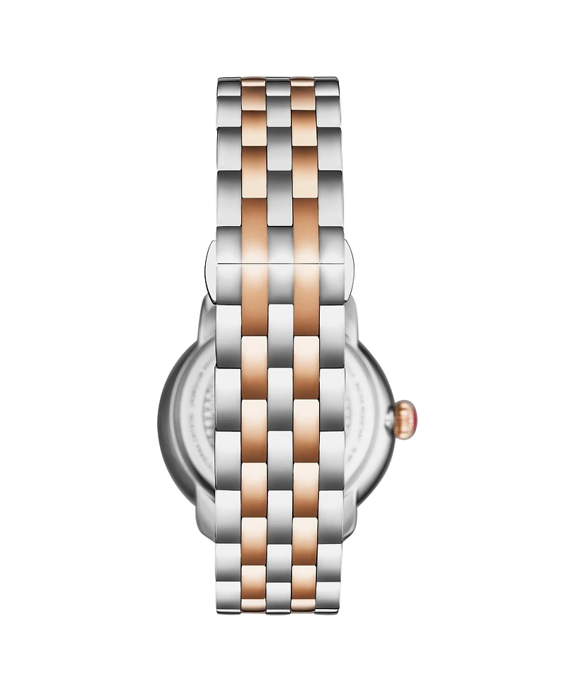 Stuhrling Women's Original Celestia Quartz Crystal Bezel Two-Tone Stainless Steel Bracelet Watch 38mm