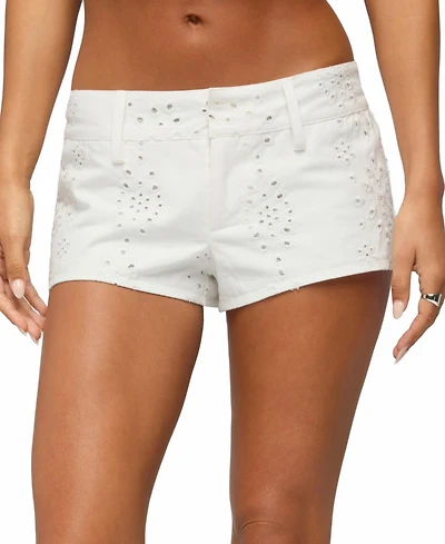 Edikted Women's Wynell Eyelet Micro Shorts